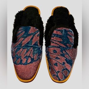 Free People Butterfly Effect Slipper Mules Womens EUR 37/ 7 US Faux Fur  Slip On
